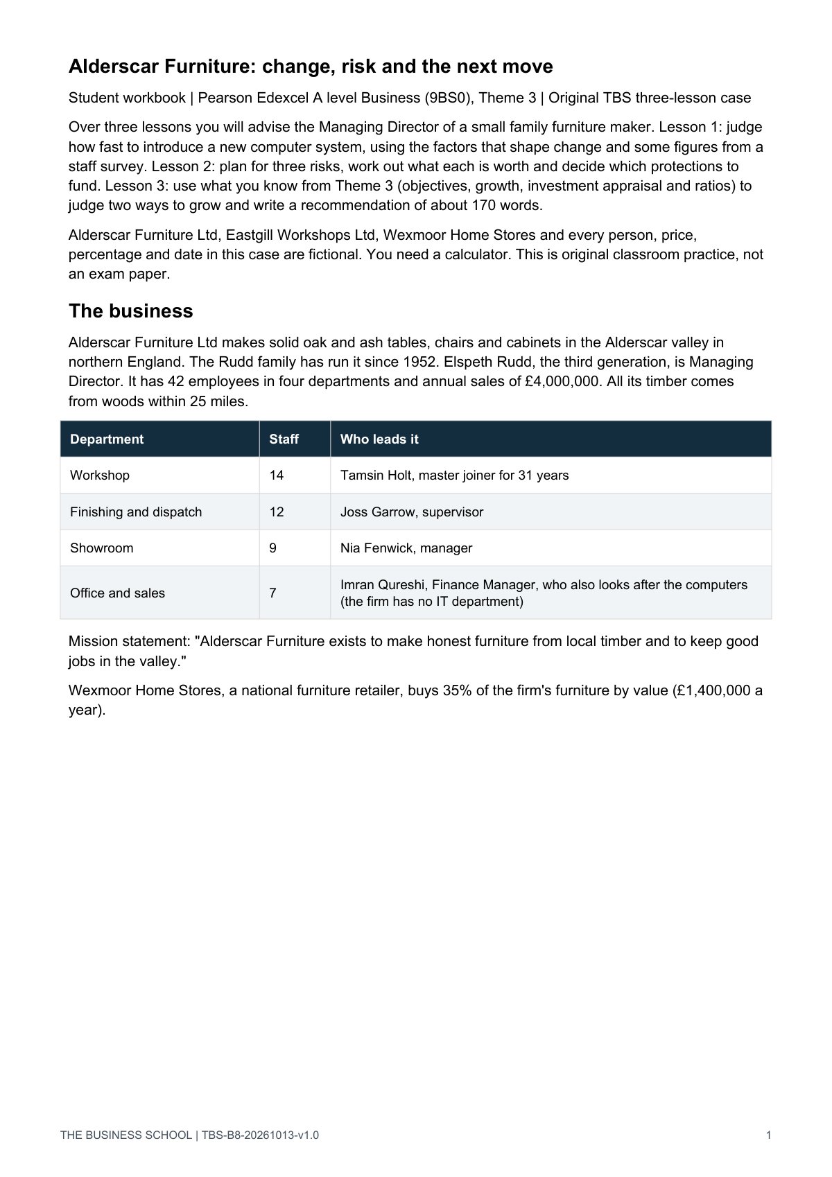 Page 1: the case opening