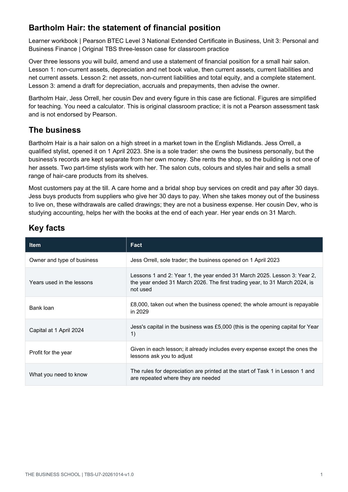 Page 1: the case and key facts