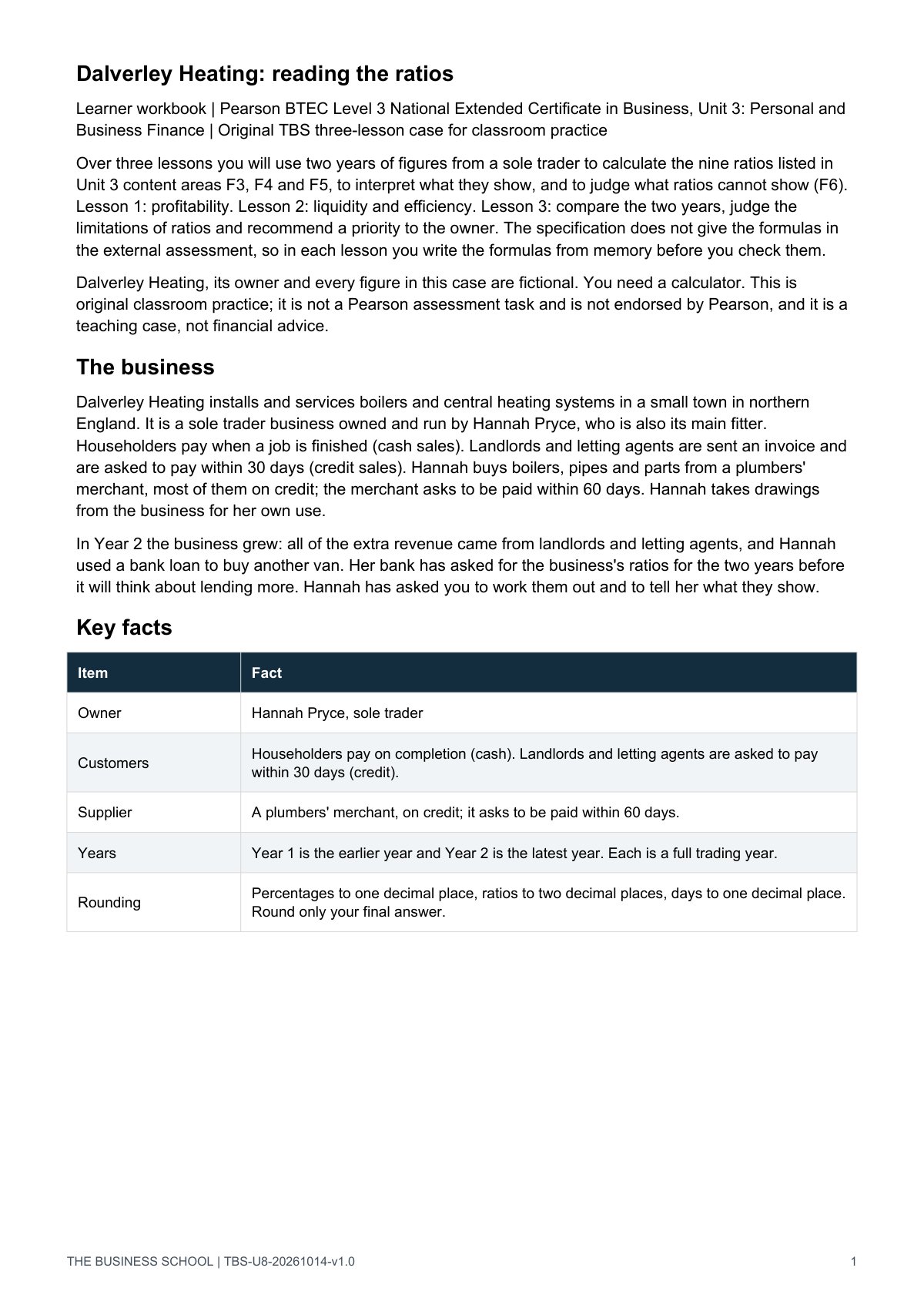 Page 1: the case and key facts