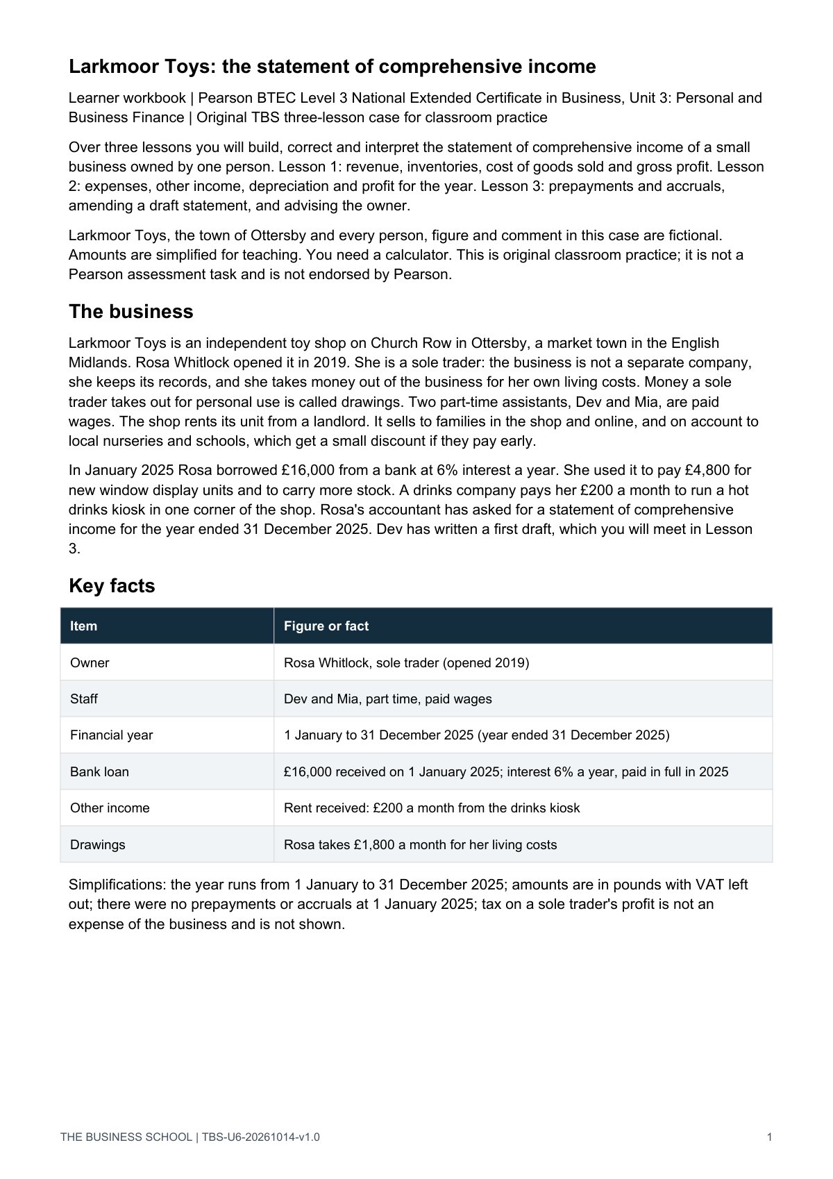 Page 1: the case and key facts
