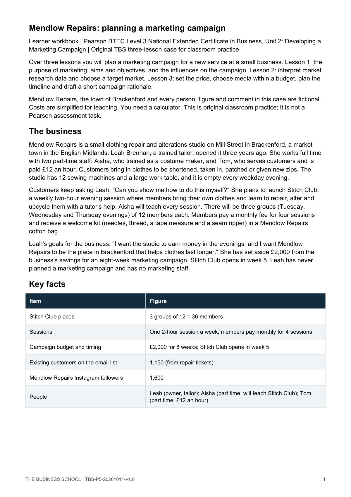 Page 1: the case and key facts