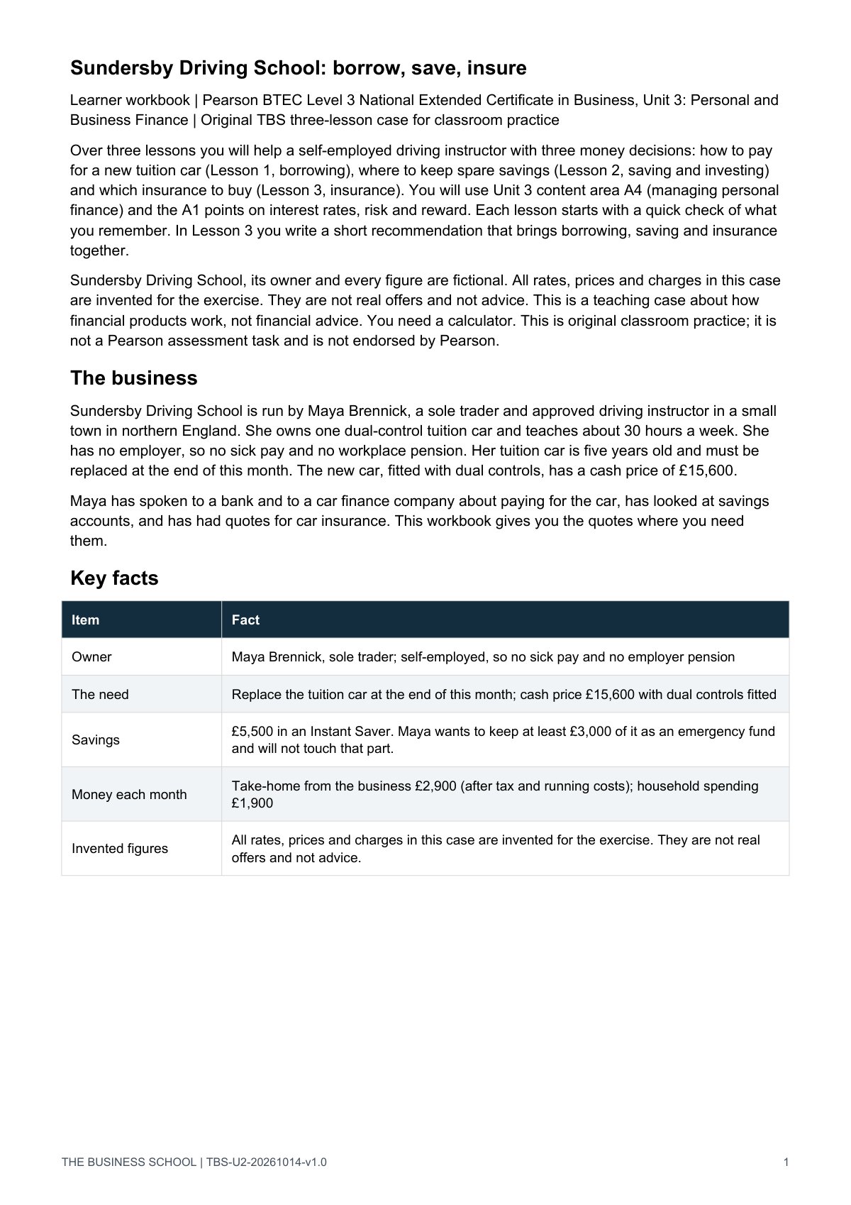 Page 1: the case and key facts