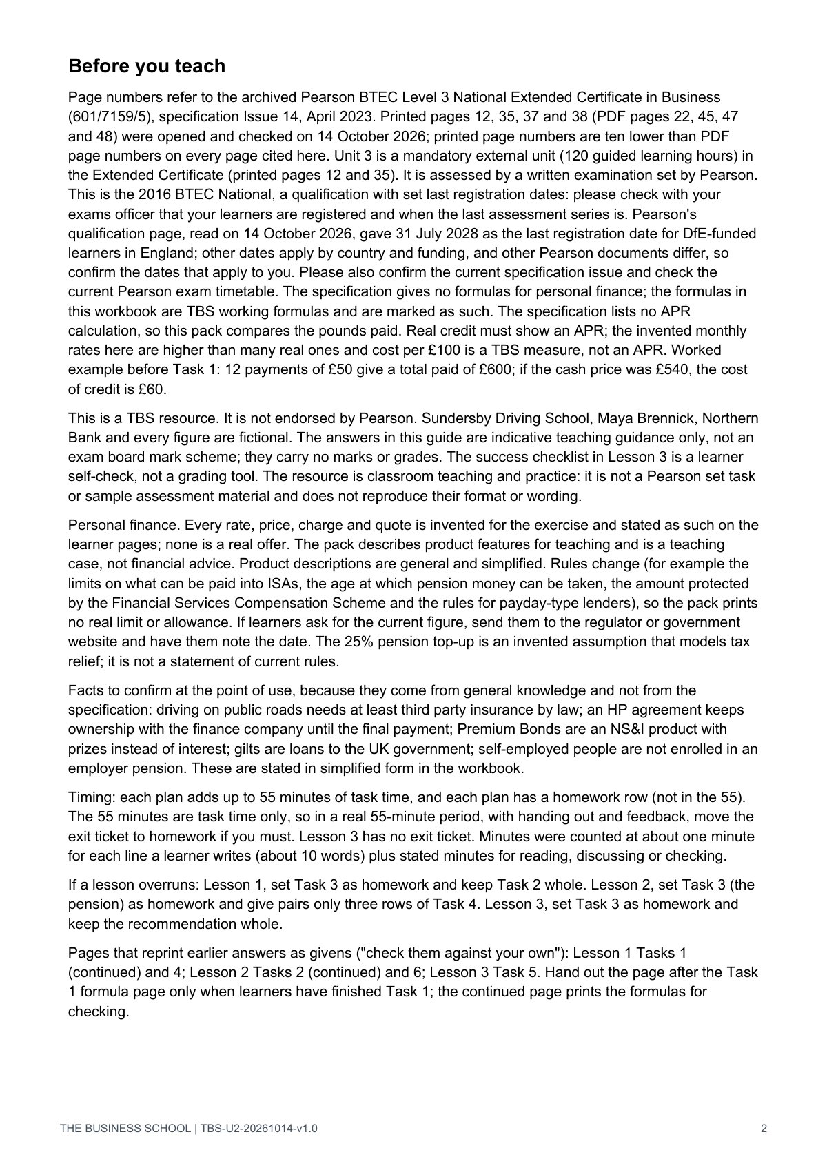 Teacher guide, page 2: before you teach