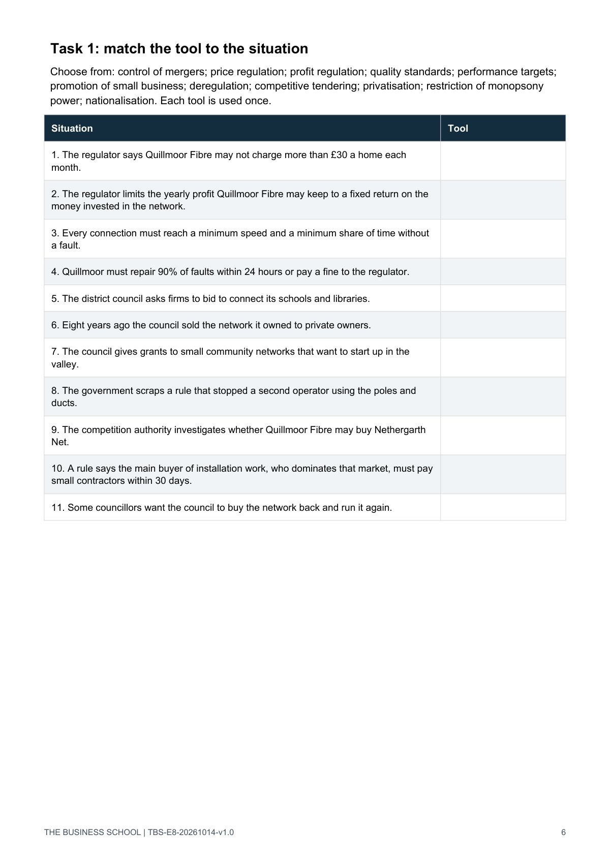Page 6: the eleven-tool matching task