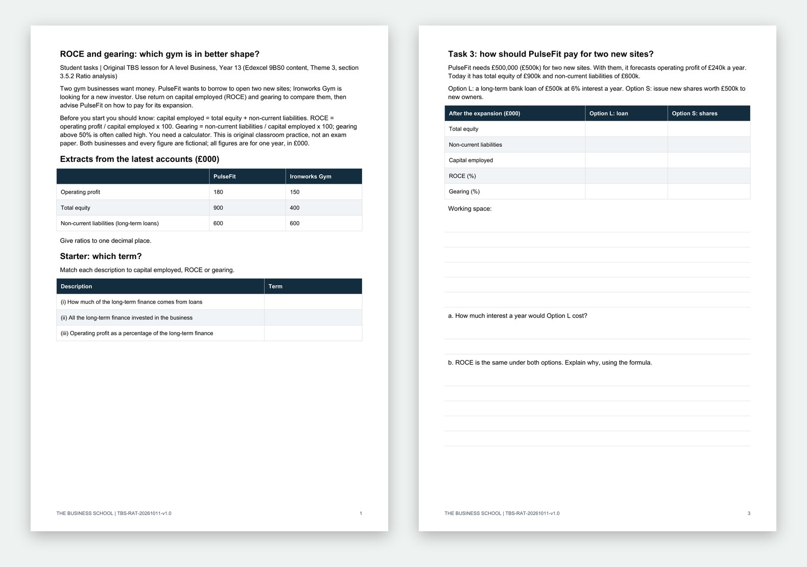 The first student pages of ROCE and Gearing: Which Gym Is in Better Shape?