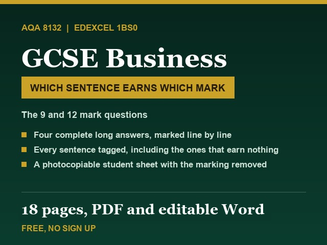 GCSE Business: Which Sentence Earns Which Mark