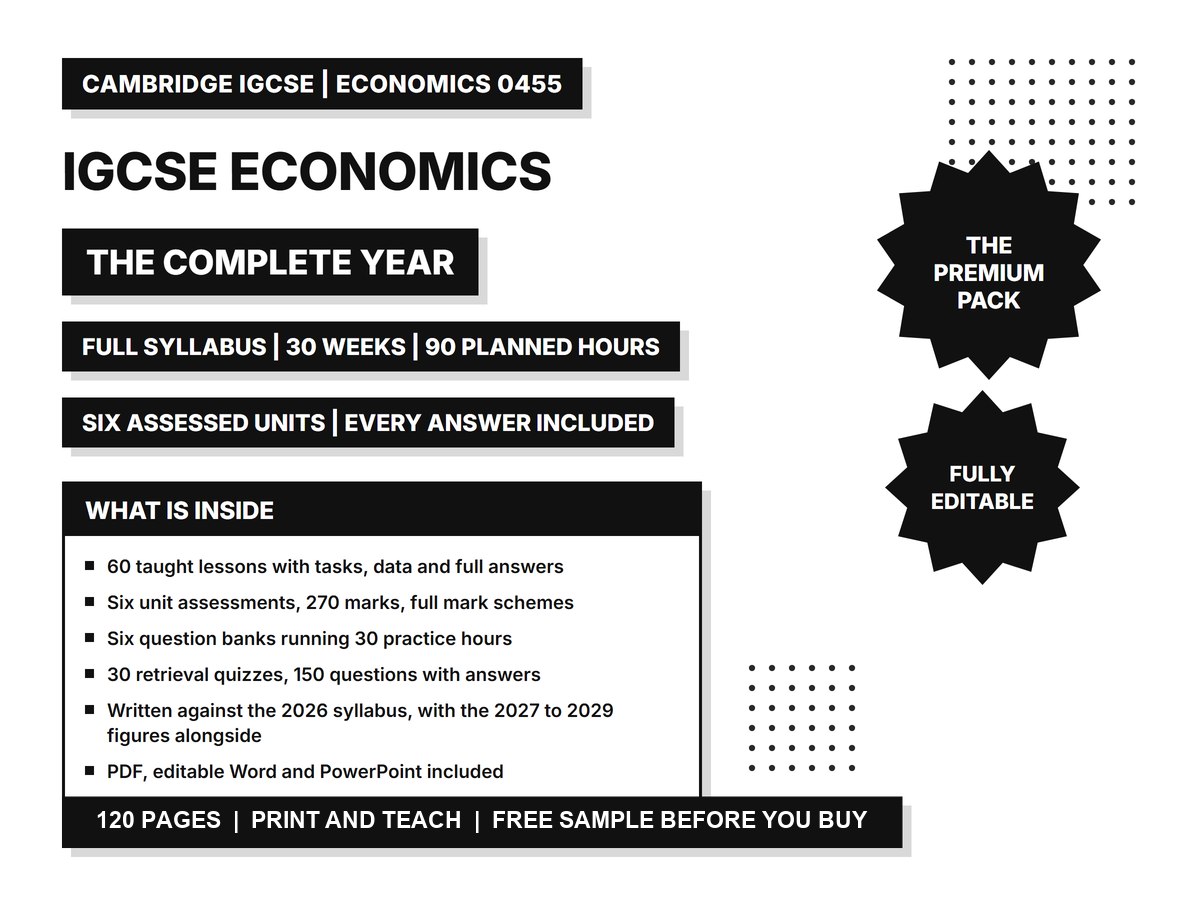 Cambridge IGCSE Economics 0455: The Complete Year cover